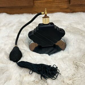Neo Deco Black glass perfume bottle with atomizer